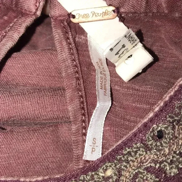Free People Burnout Embroidered Blouse Size S - Picture 6 of 7